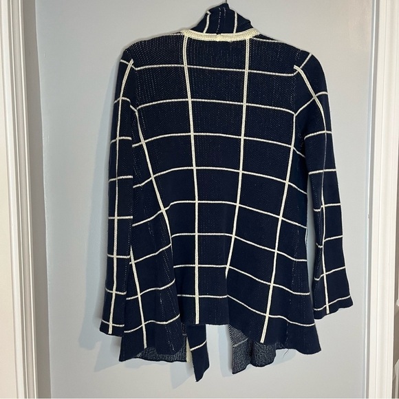 Modcloth Womens Blue White Window Pane Sweater Cardigan Size M Medium. - Picture 5 of 7